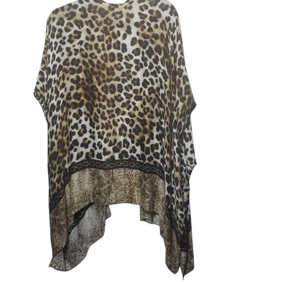 NWT Chico's Women's Animal Print High-Low Kimono One Size - Picture 2 of 6
